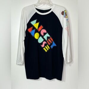 Mickey Mouse Disney Parks 3/4 Sleeve Colorful Tshirt Women's Large